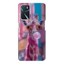 Чехол с принтом стильные животные для Оппо А16 (Стильный жирав)