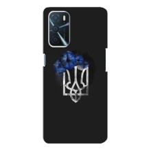 Чехол с украинским гербом на Oppo A16 – Герб с цветком