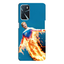 Чехол с принтом Фантастическая четверка для Oppo A16 – Человек-Факел
