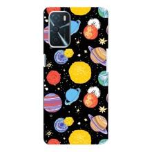 Космические Чехлы для Оппо А16 (VPrint) (Рисованные планеты)