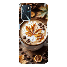 Чехол с уникальным дизайном «Осень с кофе» для Oppo A16 – Пряный кофе