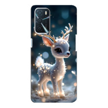 Яркий чехол для Oppo A16 с Зимними Оленятами – Блистающий оленёнок