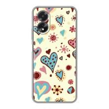 Чехлы для любимой на OPPO A17 (VPrint) (Сердечки)
