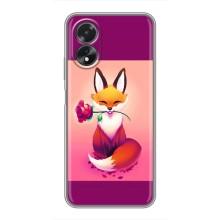 Чохли з картинкою Лисичка для Oppo A17 (VPrint) (Лиса з трояндою)