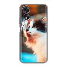 Чохол на OPPO A17 з Котиками (VPrint) (Котик з метеликом)