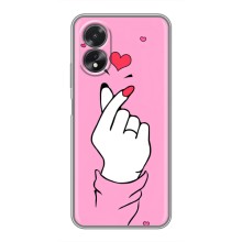 Чехол с принтом для Oppo A17 (AlphaPrint - Знак сердечка) – Знак Love