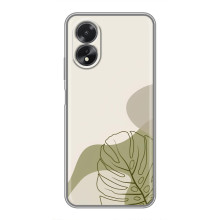 Силиконовый чехол с принтом в цветах на Oppo A17 – Монстера зелёная