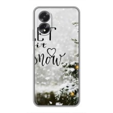 Новорічні, Святкові Чохли для Oppo A17 - 2024 год – Let it snow