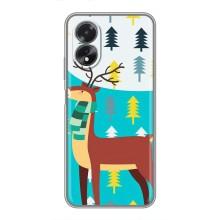 Силіконовий бампер з картинкою звірів для Oppo A17 (Олень із шарфом)
