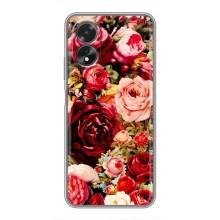 Силиконовый бампер с принтом (цветочки) на Оппо А17/17К (Букет цветов)