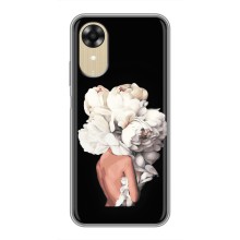 Чехлы (ART) Цветы на Oppo A17k (VPrint) (Белые цветы)