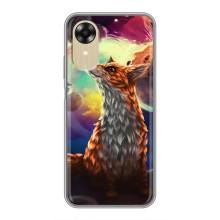 Чехлы с картинкой Лисички для Oppo A17k (VPrint) (Лисица в космосе)