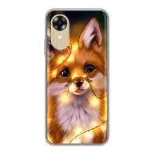 Чехлы с картинкой Лисички для Oppo A17k (VPrint) (Лисичка в гирляндах)