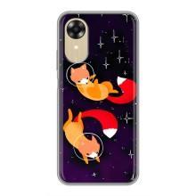 Чехлы с картинкой Лисички для Oppo A17k (VPrint) (Лисички космонавты)