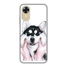 Чехлы с собаками для Oppo A17k (VPrint) (Довольный Хаски)