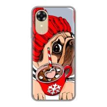 Чехлы с собаками для Oppo A17k (VPrint) (Собачка в шапке)