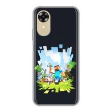 Чехол Майнкрафт на Oppo A17k (AlphaPrint) Minecraft (персонажи Minecraft)