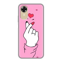 Чехол с принтом для Oppo A17k (AlphaPrint - Знак сердечка) – Знак Love