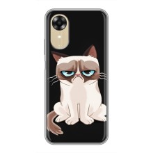 Чехол с принтом для Oppo A17k (AlphaPrint) Модные коты – Грустный кот