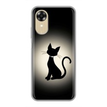 Чехол с принтом для Oppo A17k (AlphaPrint) Модные коты – Силуэт котика