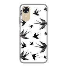 Чехол с птицами на Oppo A17k (VPrint) (Ласточки)