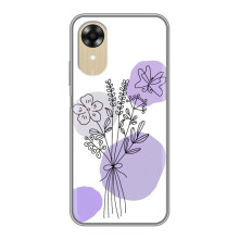 Силиконовый чехол с принтом в цветах на Oppo A17k – Фиолетовый букет