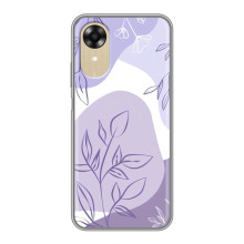 Силиконовый чехол с принтом в цветах на Oppo A17k – Фиолетовый дизайн