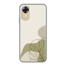 Силиконовый чехол с принтом в цветах на Oppo A17k – Монстера зелёная