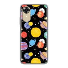 Космические Чехлы для Оппо А17к (VPrint) (Рисованные планеты)