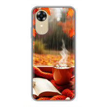 Чохол з унікальним дизайном 'Осінь з кавою' для Oppo A17k – Кава і дощ