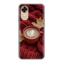 Чохол з унікальним дизайном 'Осінь з кавою' для Oppo A17k – Кава на ковдрі