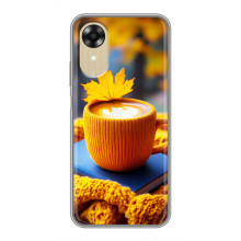 Чохол з унікальним дизайном 'Осінь з кавою' для Oppo A17k – Кава з жовтим