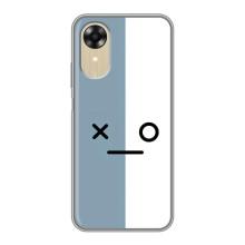 Силиконовые Чехлы (смешные стикеры) для Oppo A17k – Серо-белый