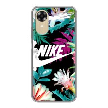 Силіконовый Чохол на Oppo A17k з картинкою НАЙК (Квітковий Nike)