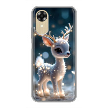 Яркий чехол для Oppo A17k с Зимними Оленятами – Блистающий оленёнок