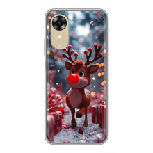 Яркий чехол для Oppo A17k с Зимними Оленятами – Олень среди подарков