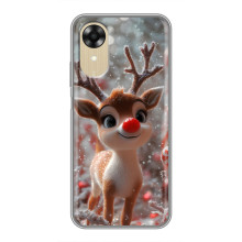 Яркий чехол для Oppo A17k с Зимними Оленятами