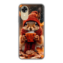 Друкований чохол 'Звірята з кавою' для Oppo A17k – Білка з кавою
