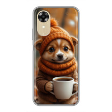 Друкований чохол 'Звірята з кавою' для Oppo A17k – Песик з кавою