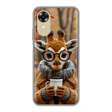 Друкований чохол 'Звірята з кавою' для Oppo A17k – Жираф з кавою