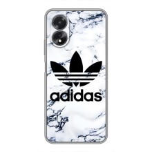 Чехлы Адидас для Oppo A18 (AlphaPrint) (Адидас на мраморе)