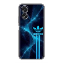 Чехлы Адидас для Oppo A18 (AlphaPrint) (Синий Адидас)