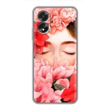 Чехлы (ART) Цветы на Oppo A18 (VPrint) (Глаза в цветах)