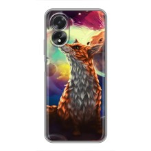 Чехлы с картинкой Лисички для Oppo A18 (VPrint) (Лисица в космосе)