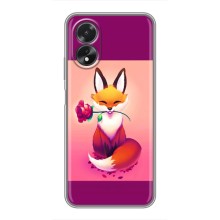 Чехлы с картинкой Лисички для Oppo A18 (VPrint) (Лисичка с розочкой)