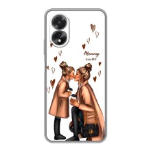 Чехол с печатью для Oppo A18 - (Мама с ребенком) (AlphaPrint) (Дочка и мама)