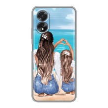 Чехол с печатью для Oppo A18 - (Мама с ребенком) (AlphaPrint) (Мама с доченькой)