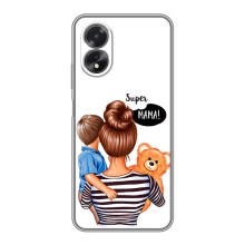 Чехол с печатью для Oppo A18 - (Мама с ребенком) (AlphaPrint) (Мама с сыном)