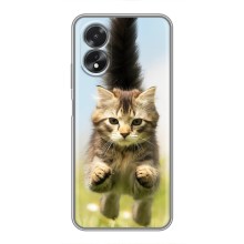 Чехлы с Котиками для Oppo A18 (VPrint) (Прыжок кота)