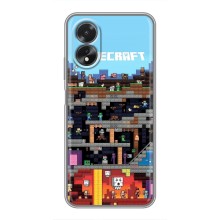 Чехол Майнкрафт на Oppo A18 (AlphaPrint) Minecraft (фон Minecraft)